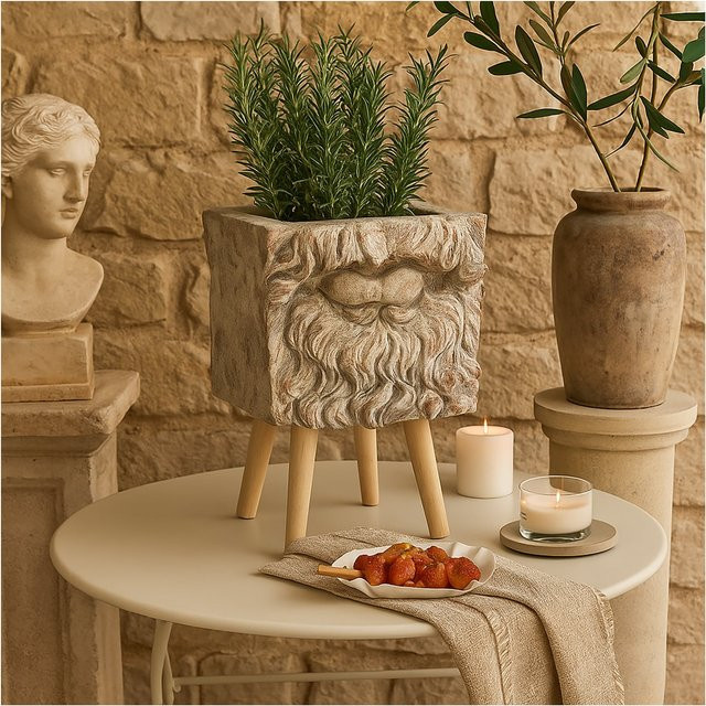 HTI-Living Pflanzgefäß Apollon Blumenkübel Mund in Beige im antiken Design für den Tisch - Bild 1