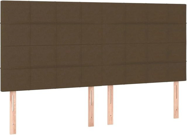 vidaXL LED Kopfteil in Dunkelbraun mit Stoffbezug, Breite: 160 cm, Tiefe: 5 cm, Höhe: 118 cm bis 128 cm - Bild 1