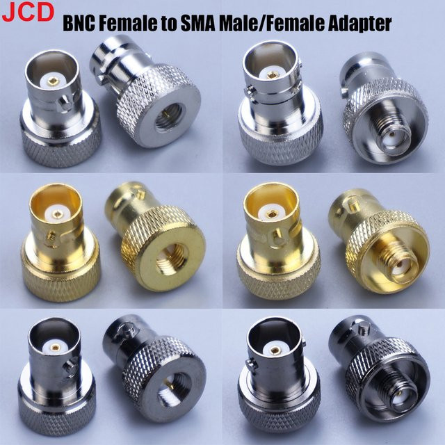 JCD Hochfrequenz-Adapter BNC Buchse auf SMA Stecker, vernickelt, Silber - Bild 1