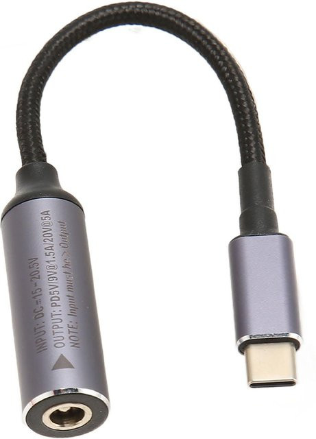 Igeteck USB-C auf DC 5,5 x 2,5 mm Kabel, 100 W, Grau, Länge: 17,3 cm - Bild 1