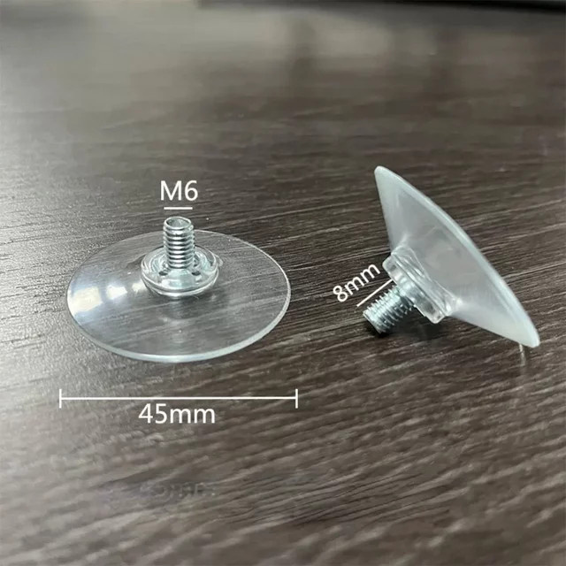 HACTIVOL Transparente PVC Saugnäpfe mit Nylon-Einsatz für M4 M5 M6 M8 Schrauben - Bild 1