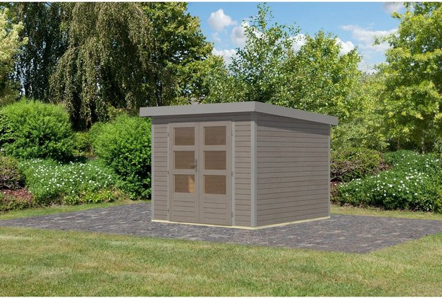 Karibu Gartenhaus Diego 3,5 in Wassergrau/Graualuminium, B/T/H: 209 x 238 x 242 cm - Bild 1