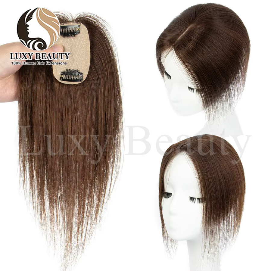 luxy beauty Clip-in-Echthaar-Toupets für Damen, kurz, 5 cm x 9 cm - Bild 3