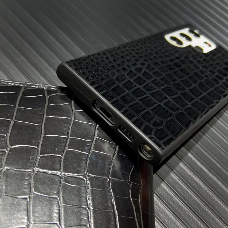 Capa Lederhülle mit Kohlefaser, Saffiano oder Krokodil-Leopardenmuster für Samsung Galaxy S26 Ultra S25 S24 S23 FE S22 S21 Ultra Plus - Bild 2