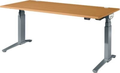 Schäfer Shop Genius ERGOSTYLE S Schreibtisch elektrisch höhenverstellbar, Rechteck, Buche/Anthrazit, B: 180 cm, T: 80 cm, H: 63,5-130,5 cm - Bild 1