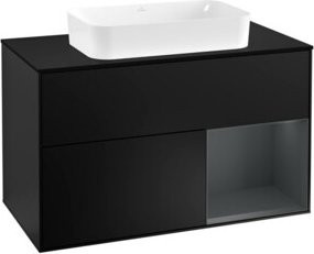 Villeroy & Boch Waschtischunterschrank Finion mit Abdeckplatte, Blau lackiert, Breite: 100 cm, Tiefe: 50,1 cm - Bild 1