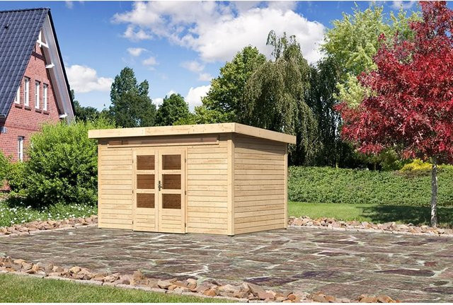 Karibu Holz-Gartenhaus Kumla 7 Pultdach in Natur mit modernem Design, B/T: 360 x 240 cm - Bild 1