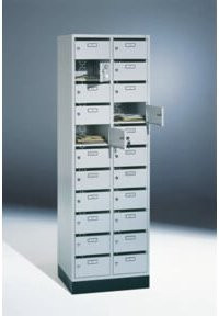 C+P Verteilerschrank Intro mit 22 Fächern, Front und Korpus in Lichtgrau, H x B x T: 195 x 62 x 50 cm - Bild 1