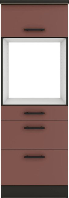OPTIFIT Nizza407 Küchen-Geräteumbauschrank in Rostrot mit modernem Design und melaminbeschichteter Qualitätsspanplatte, Breite: 60 cm, Höhe: 58,3 cm, Tiefe: 56,5 cm - Bild 1