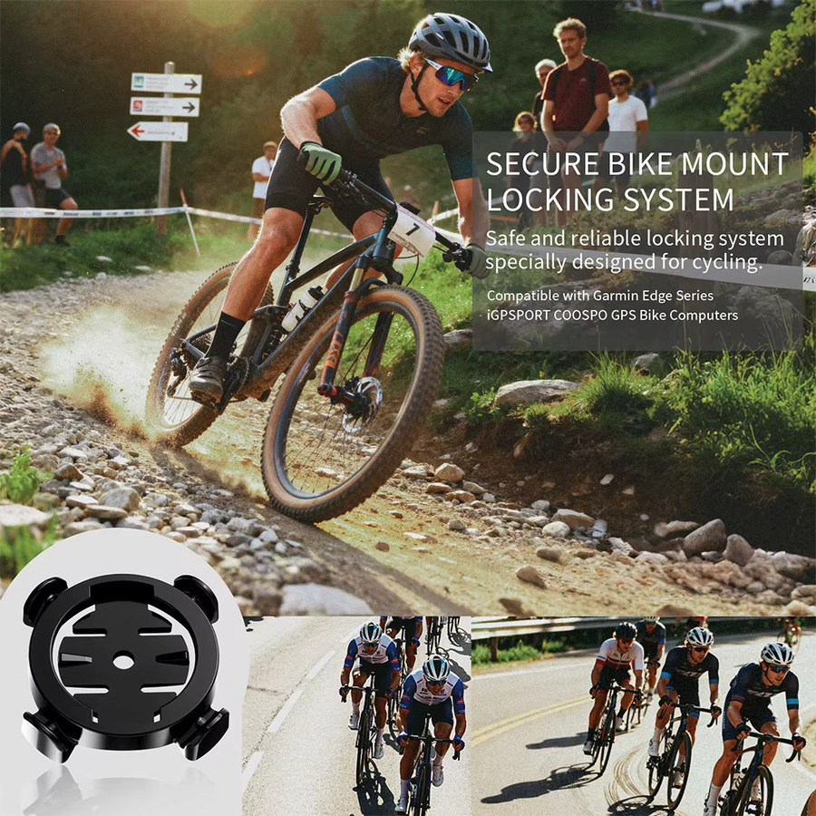 Bikevee Universelle GPS-Fahrradcomputer Halterung zur Erweiterung für Garmin, XOSS, iGPSPORT, Magene, Coospo und CYCLAMI in Schwarz - Bild 3