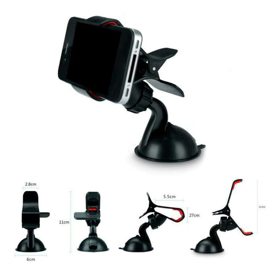 Universal Auto Telefonhalterung mit Saugnapf für Windschutzscheibe, Schwarz, kompatibel mit Mobile und GPS - Bild 2
