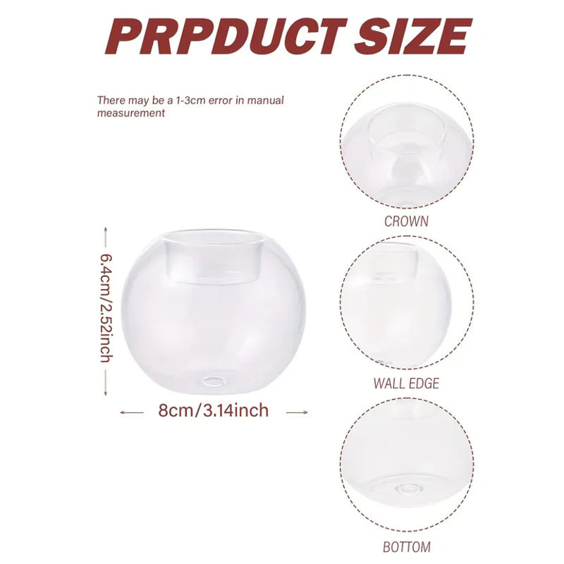 YOCITY Teelichthalter aus Glas, runder Kerzenständer in Transparent, minimalistisches Design für Hochzeit, Weihnachten und Heimdekoration - Bild 6