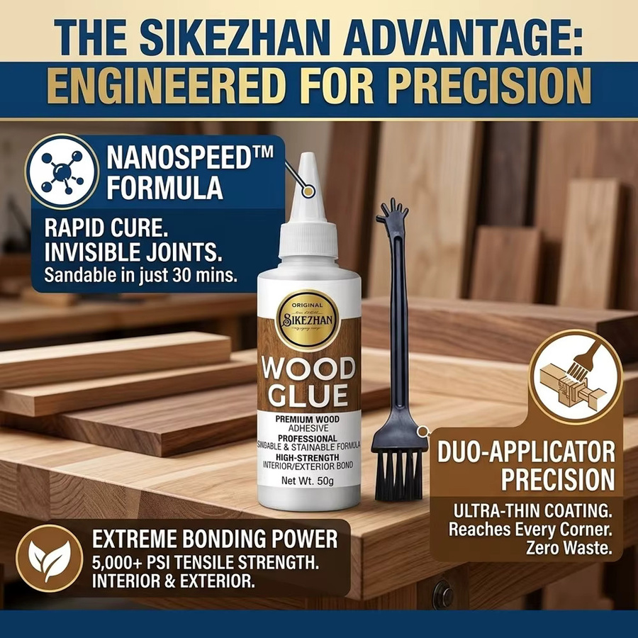 SIKEZHAN Holzleim Weiß 50g Hochfester Klebstoff für Möbelreparatur und Holzarbeiten - Bild 4