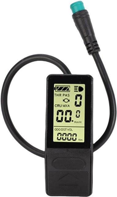 Igeteck Elektrisches LCD-Bedienfeld mit Farbbildschirm und 5-poligem wasserdichtem Stecker für Elektrofahrrad Umbausätze, Schwarz - Bild 1