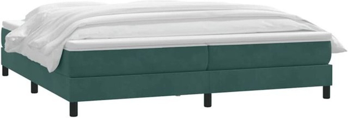 vidaxl Boxspringbett mit Matratze in Dunkelgrün aus Samt, B/L: 180 x 220 cm - Bild 1