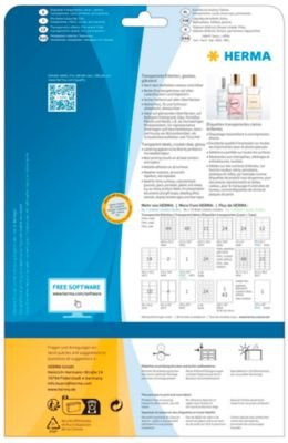 Herma 8016 Folien-Etiketten transparent, permanent haftend, 1200 Stück, B: 4,57 cm, H: 2,12 cm - Bild 2