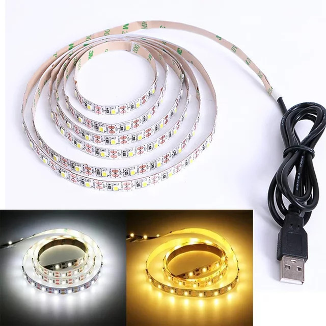 MJJC USB 5V LED-Lichtstreifen SMD2835 Warmweiß für TV-Hintergrundbeleuchtung und Home Decor - Bild 1