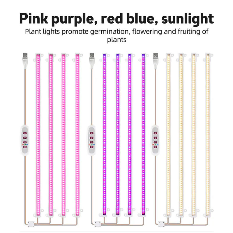TOMTOP JMS LED-Pflanzenwachstumslichtstreifen mit 168 LEDs, 8W, 4000K, dimmbar mit Timer und RGB-Farben (Rot/Blau/Multicolor) - Bild 2