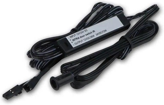 world-trading-net Micro-IR-Möbelschalter mit 1 Sensor, 12-24V DC, 3A, Schwarz, IP20, für Schränke und Schubladen - Bild 1