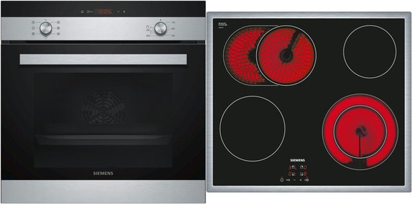 Siemens Herdset EQ112EA01Z bestehend aus HB113FBS1 Backofen und ET645HN17E Kochfeld in Edelstahl