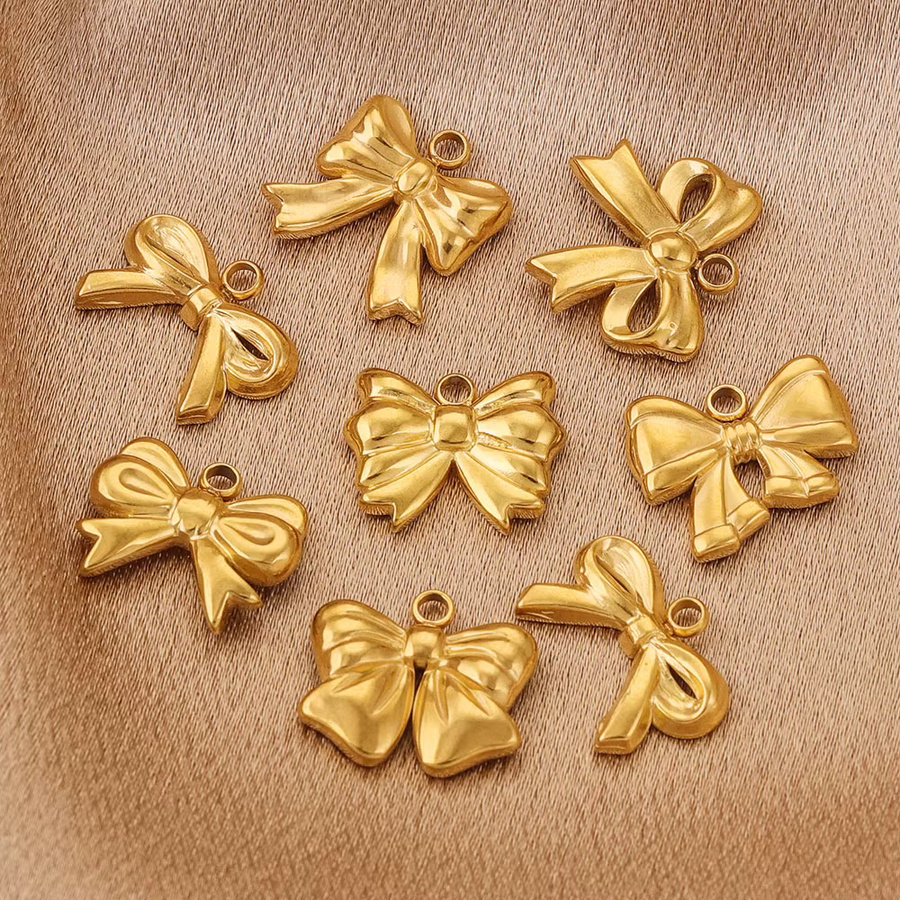 Aiovlo Charms Fliege, Edelstahl vergoldet, Gold, Unisex - Bild 2