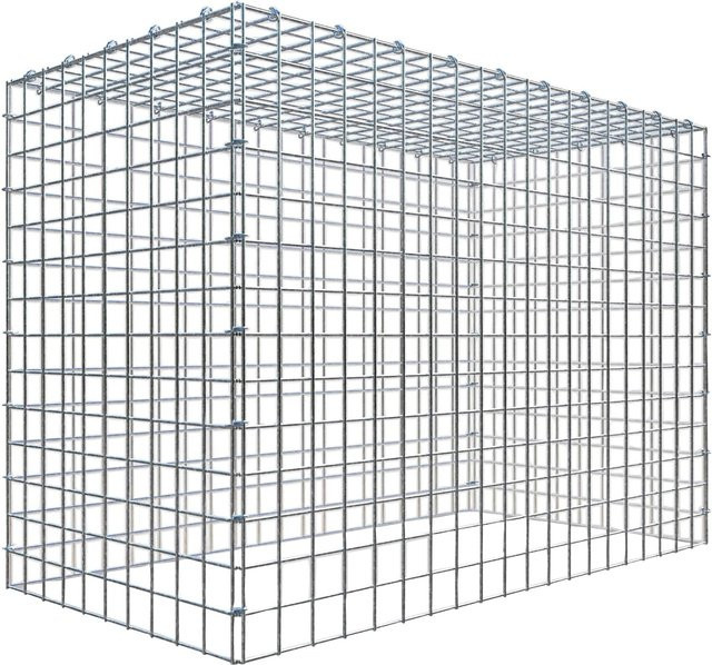 Gabiona C-Ring Anbaukorb Typ 3 in Silbergrau mit einer Maschenweite von 5 x 5 cm, B/T/H: 70 x 100 x 50 cm - Bild 1