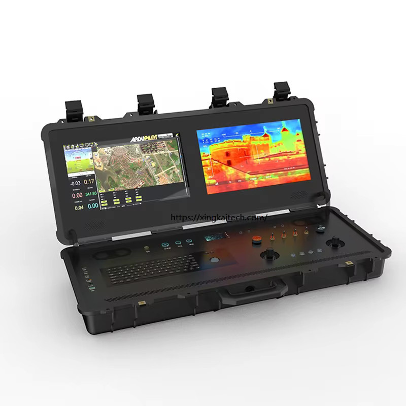 XINGKAITECH Dual-Screen RC-Bodenkontrollstation für VTOL UAV in Schwarz mit Video-Telemetrie und RC-Verbindungskommunikation - Bild 3