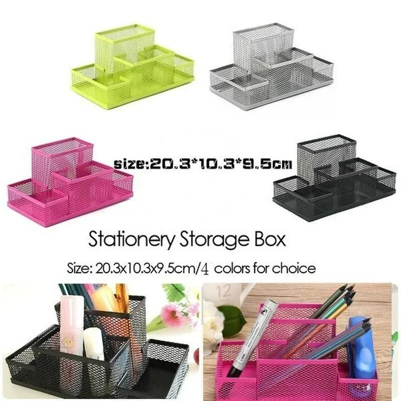 Multifunktionaler Schreibtisch-Organizer aus Metall mit Stifthalter in Rosered, B/T/H: 20,3 x 10,3 x 9,5 cm - Bild 4