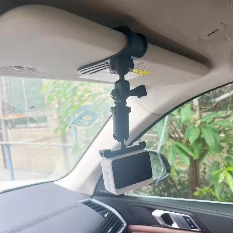 Auto-Sonnenblenden-Clip mit Schnellverschluss-Kamerahalterung für GoPro Hero 13-8, Insta360 X5 X4 und DJI Action 6/5/4 in Schwarz - Bild 5