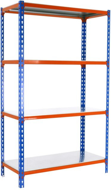 PROREGAL Schwerlastregal Mid Metal Shark aus Metall in Blau-Orange, H x B x T: 150 x 110 x 30 cm - Bild 1