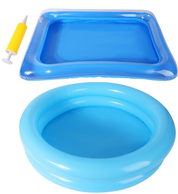 Tragbares aufblasbares Fußbecken in Blau für den Pool-Einstieg - Bild 1
