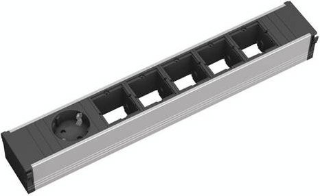 Bachmann Steckdosenleiste 912.004 mit Schutzkontakt in Aluminium und Schwarz - Bild 1