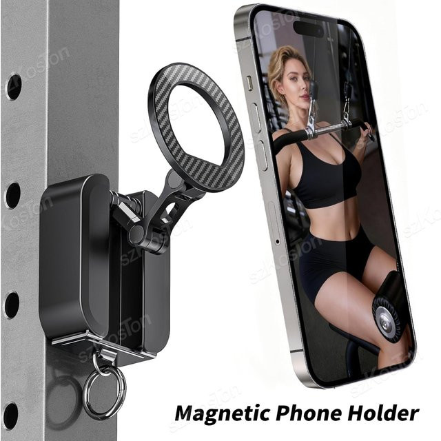 SZKOSTON Magnetischer Handyhalter mit Universal-Tablett und Tischklemme in Schwarz für iPhone 12–17 Serie - Bild 1