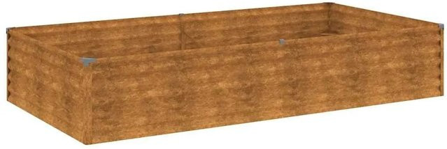 DELUKE Hochbeet AKSEL aus Cortenstahl in Braun, Metall-Pflanzenbeet für Gemüse und Blumen, B/T/H: 195 x 100 x 36 cm - Bild 1