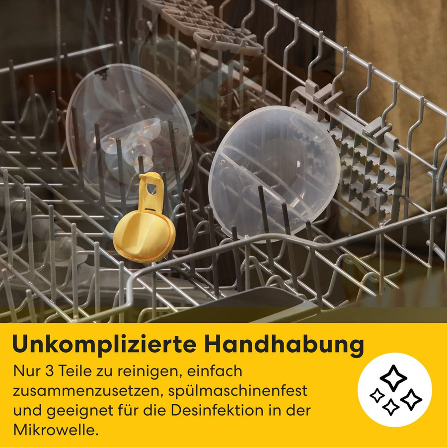 Medela Elektronische Milchpumpe Motion InBra tragbar in Weiß und Gelb - Bild 4