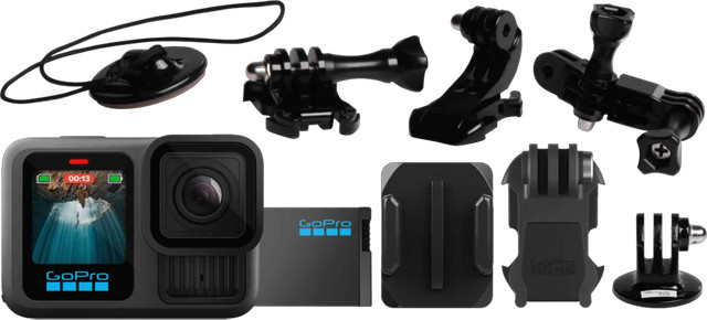 GoPro HERO 13 Black Action Camera Befestigungsset in Schwarz - Bild 1