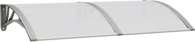 vidaXL Türvordach aus Polycarbonat in Grau, B/T: 150 x 75 cm - Bild 1