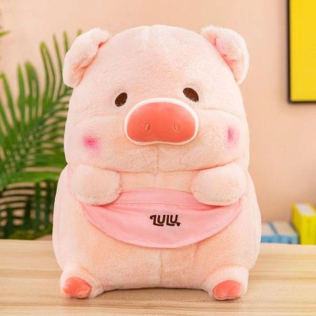 Lulu Pig Plüschtier, Kuschelkissen, Bettpuppe, gefräßiges Schwein, 35cm - Bild 1