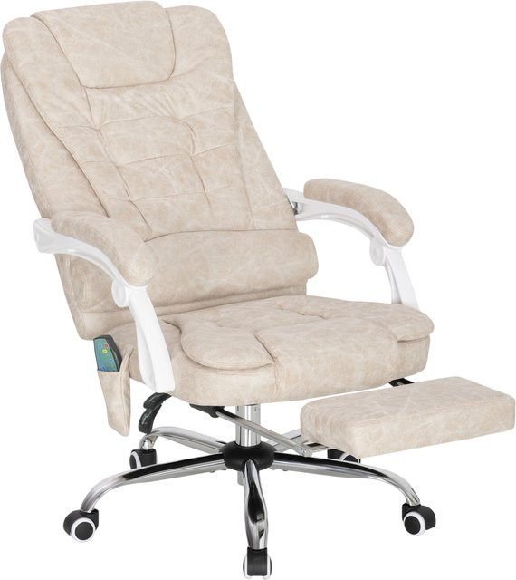 Vinsetto Ergonomischer Bürostuhl mit Massage- und Wärmefunktion, Schreibtischstuhl mit Liegefunktion, Fußstütze und Seitentasche, Schwarz - Bild 1