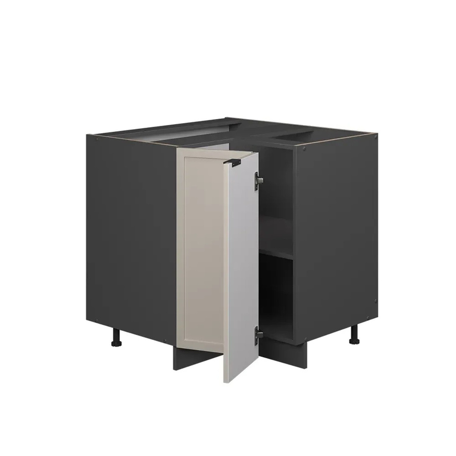 Vicco Eckunterschrank Fame-Line Küchen Eckschrank in GrauBeige mit Marmor-Optik und anthrazitfarbenem Korpus, Breite: 81 cm - Bild 2