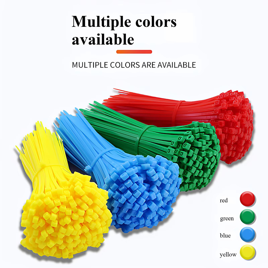 100 Stück selbstsichernde Nylon-Kabelbinder aus Kunststoff in Mehrfarben und Weiß - Bild 4