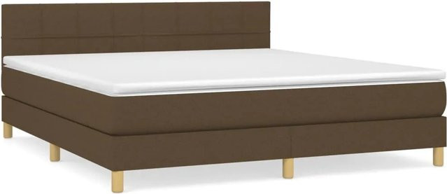 vidaXL Boxspringbett mit Matratze Dunkelbraun B: 180 cm, T: 200 cm, H: 78 cm, Hybrid-Design mit Taschenfederkern und Stoffbezug - Bild 1