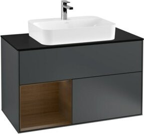 V&B Waschtischunterschrank Finion 100 mit Wandbeleuchtung, lackiert, B/T/H: 100 x 50,1 x 50,1 cm - Bild 1