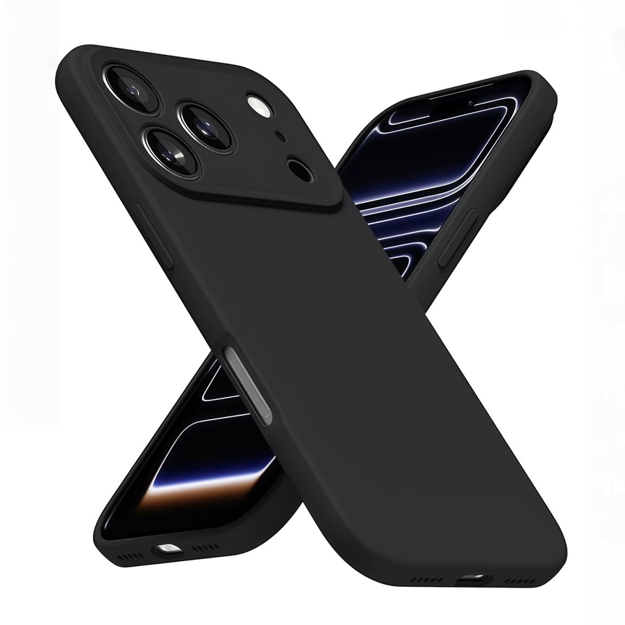Minimalistische Flüssigsilikon Handyhülle für Apple iPhone 17 Pro Max, iPhone 17 Pro, iPhone 17 und iPhone Air in Schwarz und Lila - Bild 5