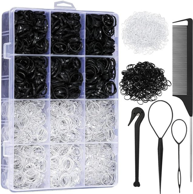 Mini elastische Haargummis, schwarz, Damen - Bild 1
