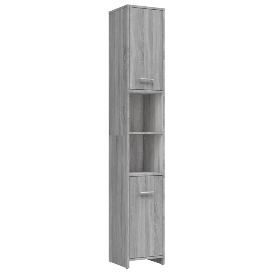 vidaXL Badezimmerschrank Sonoma Grau aus Holzwerkstoff, B/T/H: 30 x 30 x 183,5 cm - Bild 2