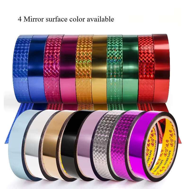 Farbiges Laser-Flash-Klebeband aus BOPP in Gold und Multicolour für Geschenkverpackungen, Hochzeiten und DIY-Bastelprojekte, Breite: 12 mm - Bild 2