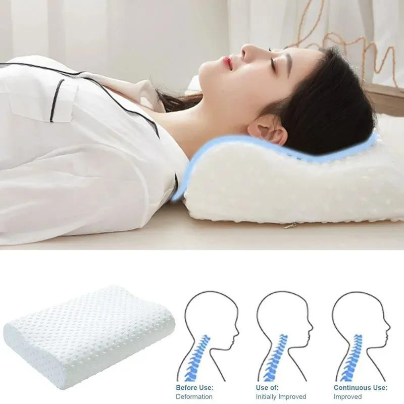 Orthopädisches Memory Foam Kissen von Yiran Bag in Weiß, höhenverstellbares Seitenschläferkissen zur Linderung von Nacken- und Schulterschmerzen, B/T/H: 50 x 30 x 1 cm - Bild 2