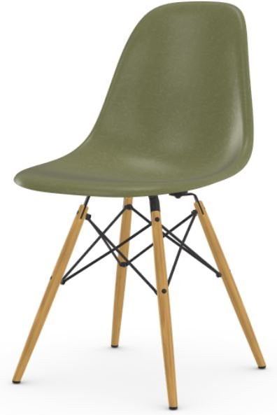 Vitra Eames Fiberglass Side Chair DSW in Grün mit Ahornbeinen - Bild 1