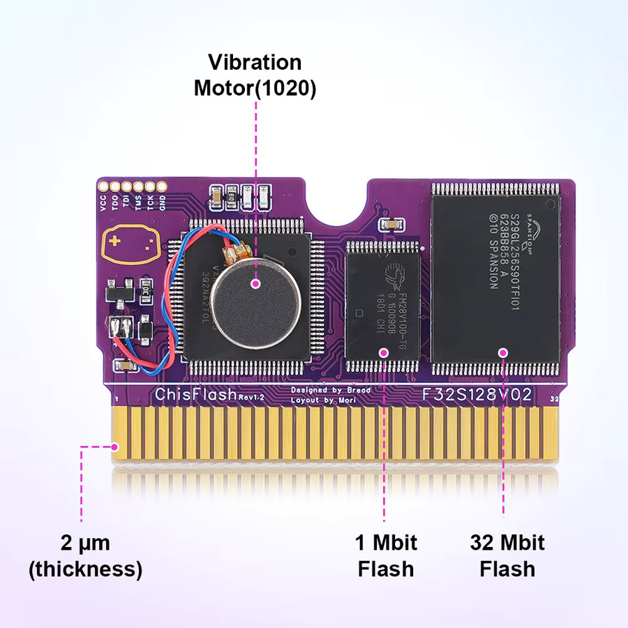 Chiscart ChisFlash V1.2 Rumble Wiederbeschreibbarer GBA Flash-Cart für GBA, GBA SP, GB Micro, DS, DS Lite und GameBoy Player in Transparent - Bild 4